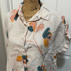 Floral Linen Button Down